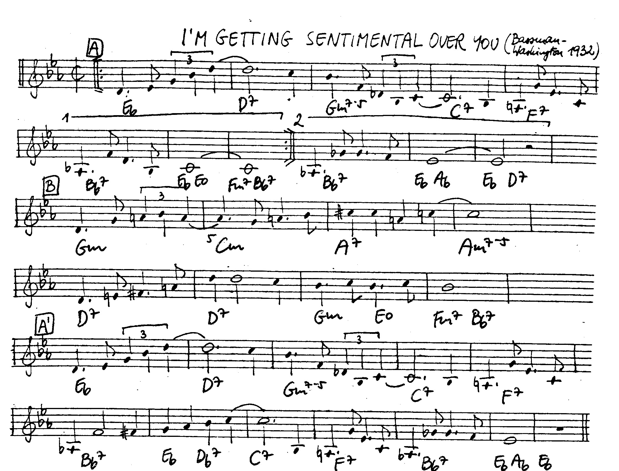 i'm getting sentimental leadsheet – book us for your next 20s or gatsby event